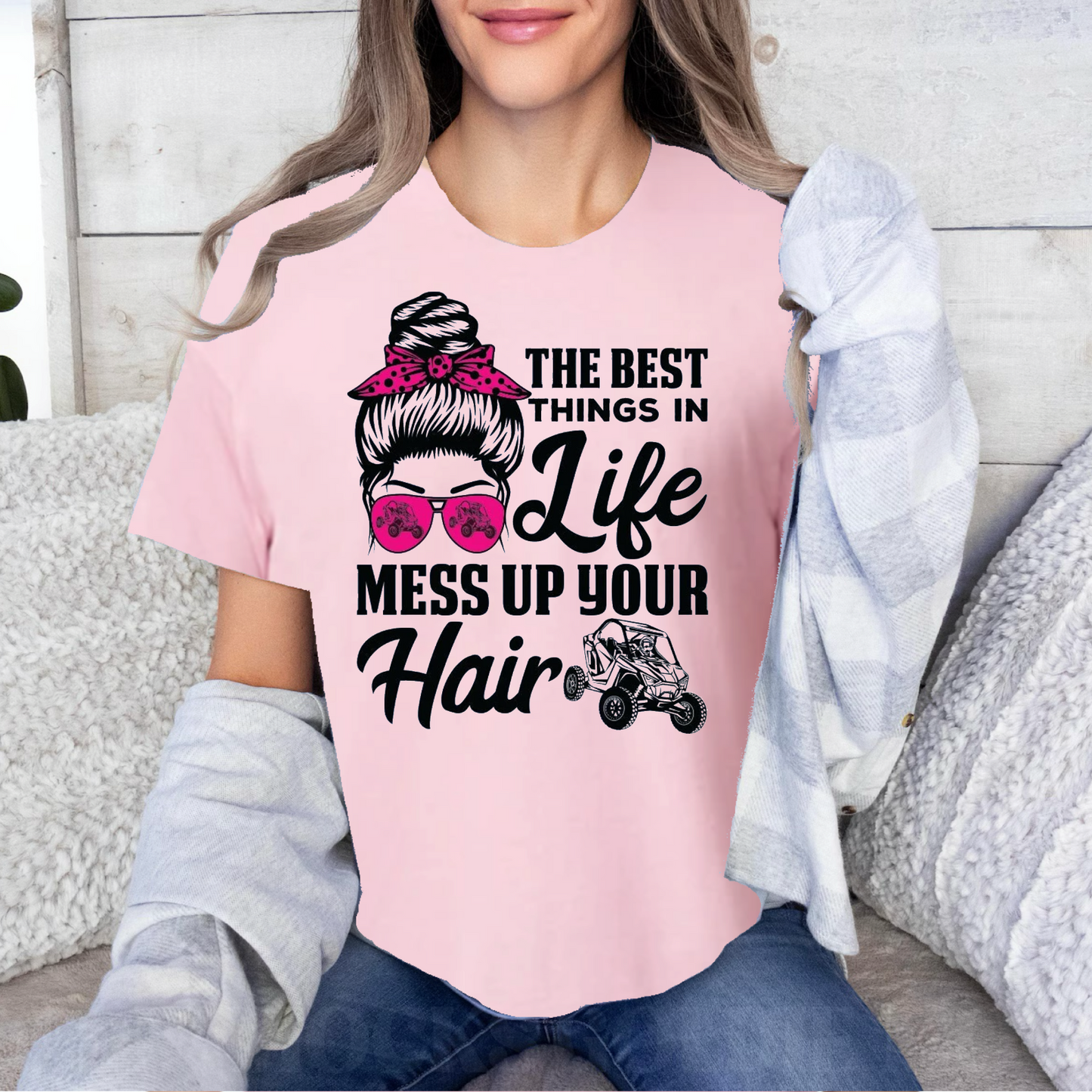 Best things in life mess up your hair pink