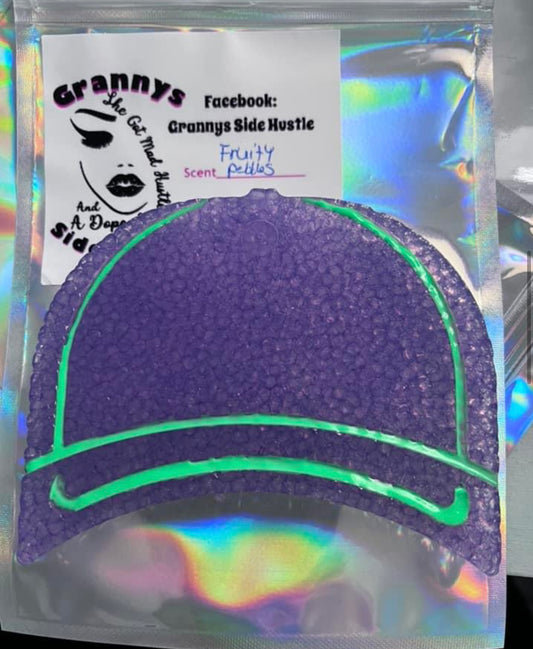 Purple with green trim hat Freshie