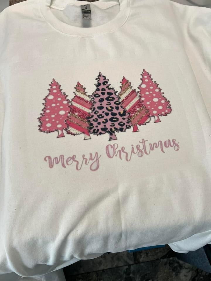 Pink merry christmas sweatshirt