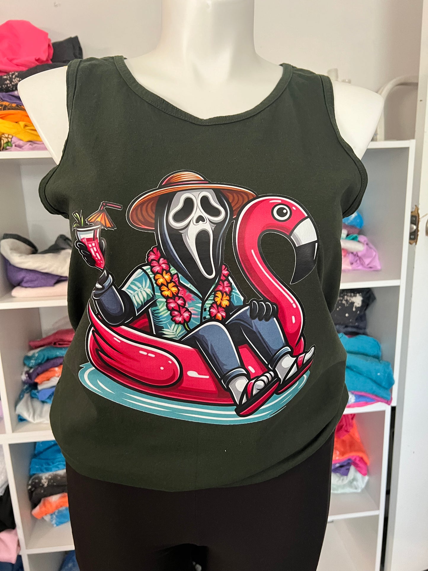 Floating ghostface tanktop