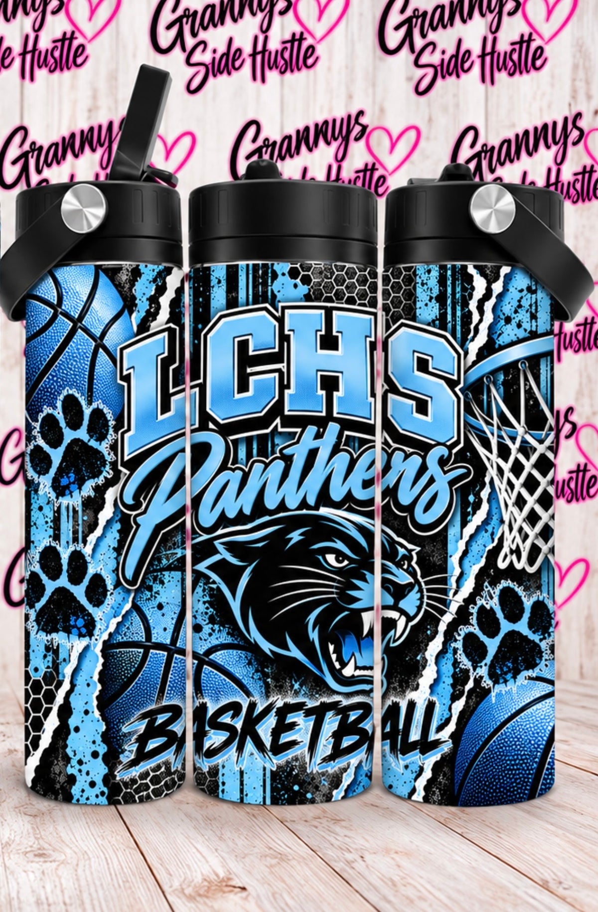 LCHS PANTHERS BASKETBALL STAINLESS STEEL SPORTS BOTTLE
