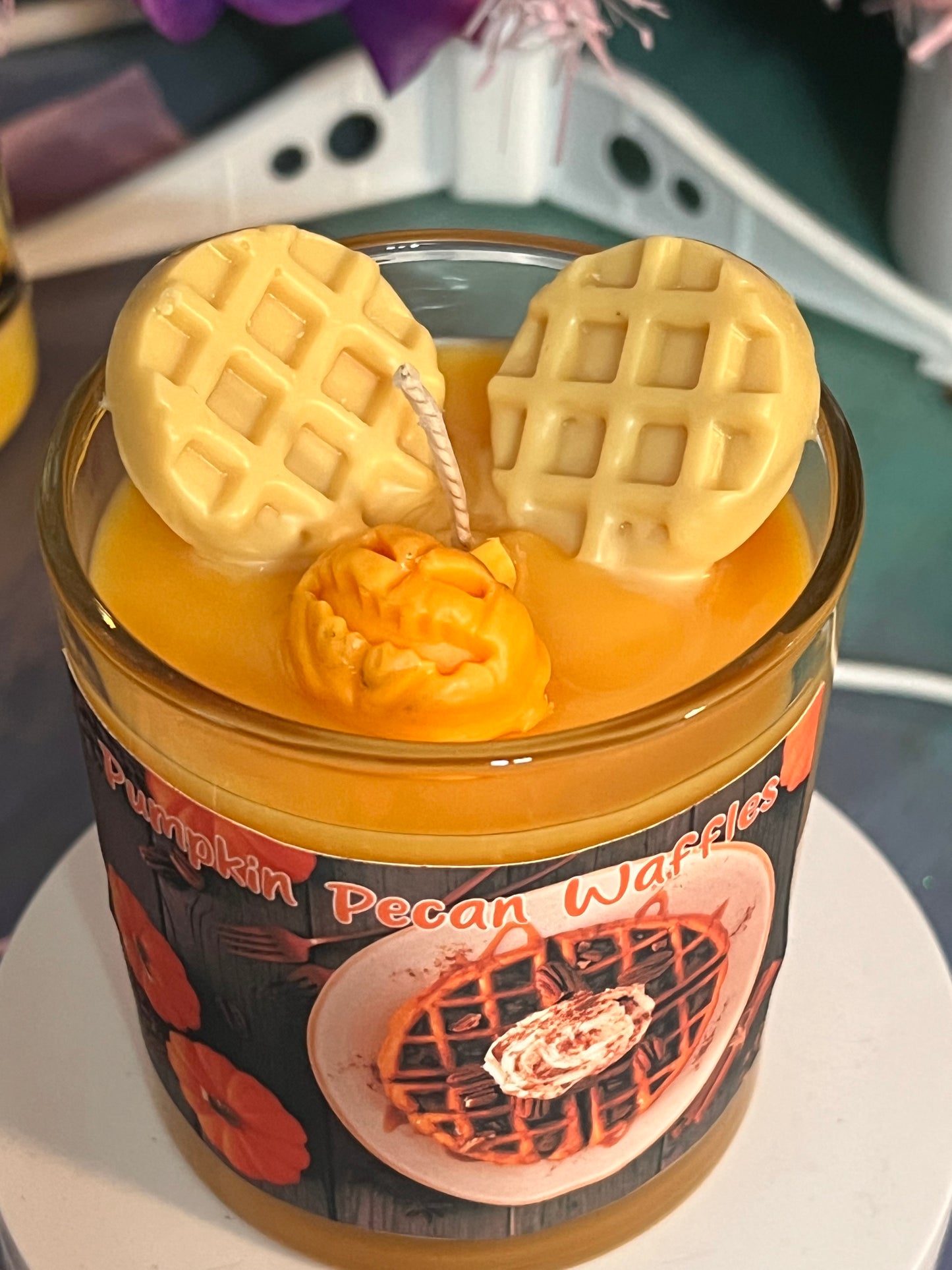 Pumpkin pecan waffles